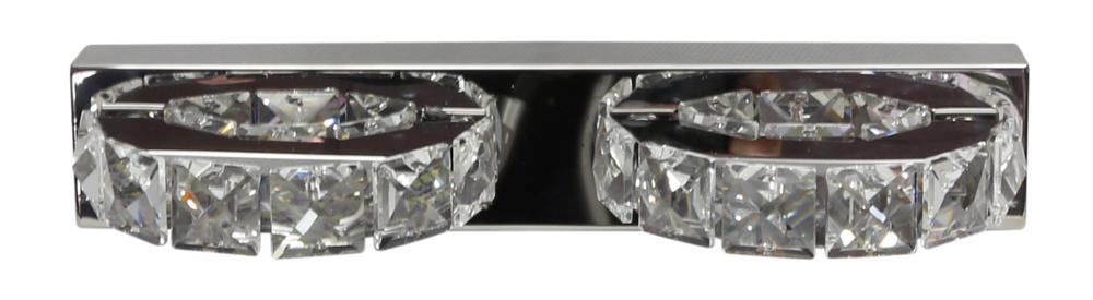 SHIPI lampa kinkiet 2x3W LED kryształki stal nierdzewna