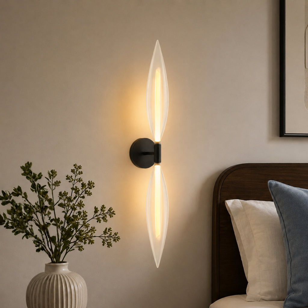 NORDIC lampa kinkiet czarny 2x5W G9 klosz bezbarwny