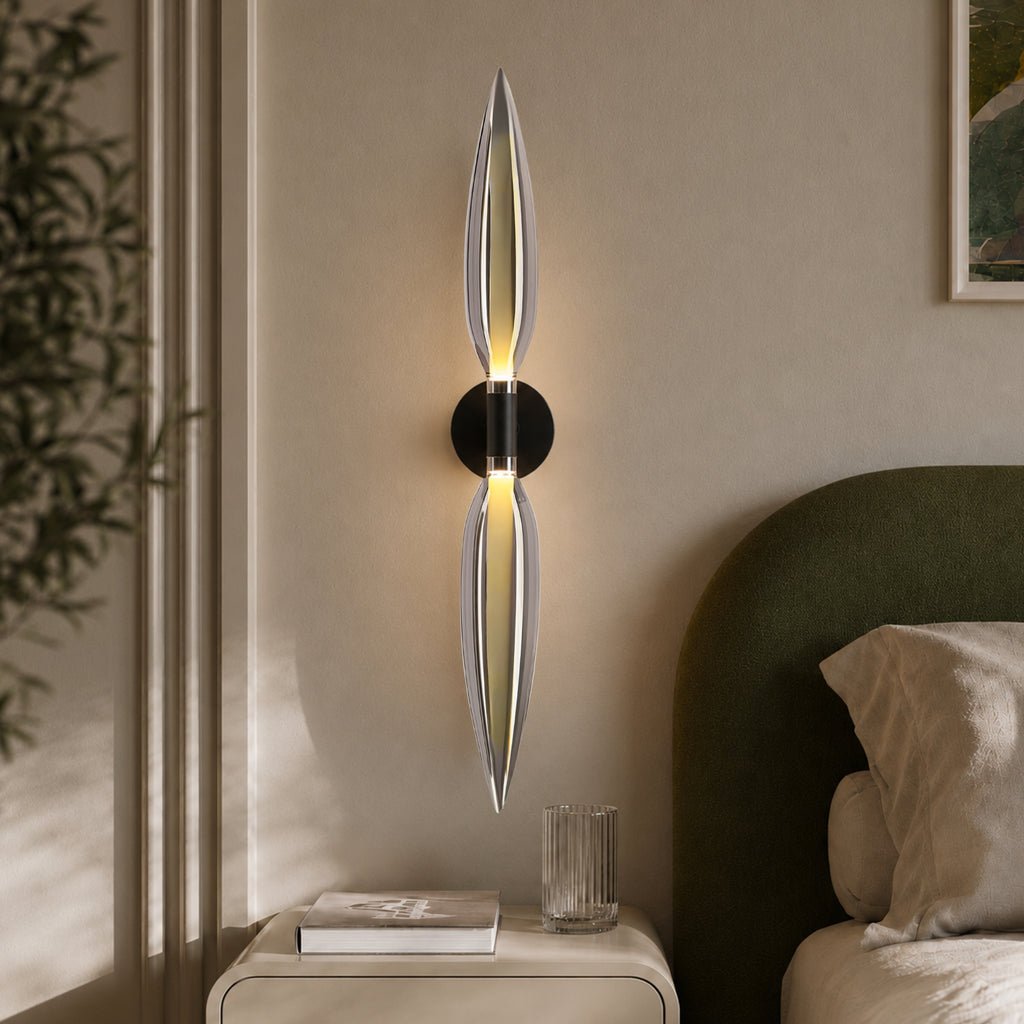 NORDIC lampa kinkiet czarny 2x5W G9 klosz dymiony