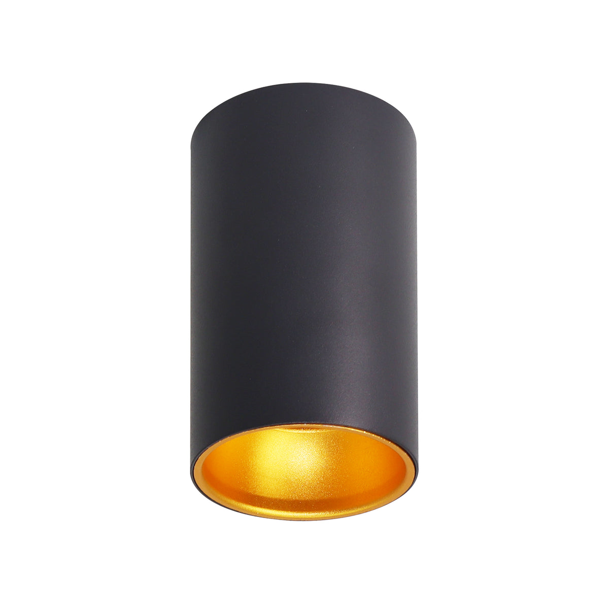 TUBA lampa sufitowa czarny 1x15W GU10 odbł. złoty śr. 7 cm