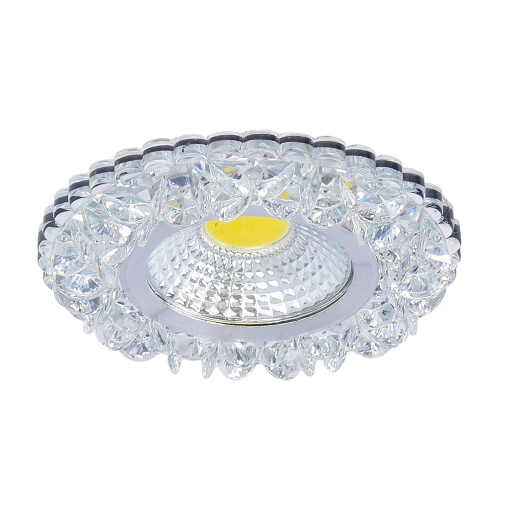 oprawa stropowa stała okrągła sak-03 al/tr 5W LED cob 230v szkło akrylowe bezbar