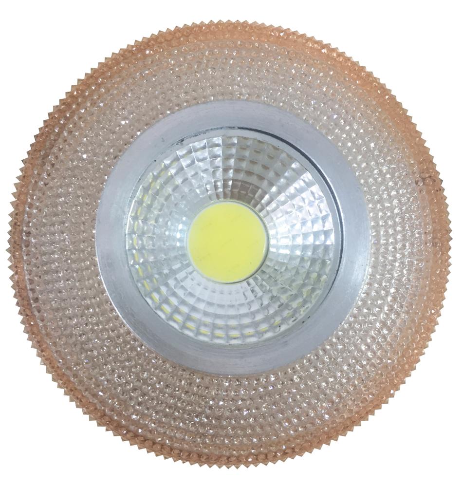 oprawa stropowa stała okrągła sak-04 al/am 5W LED cob 230v szkło akrylowe burszt