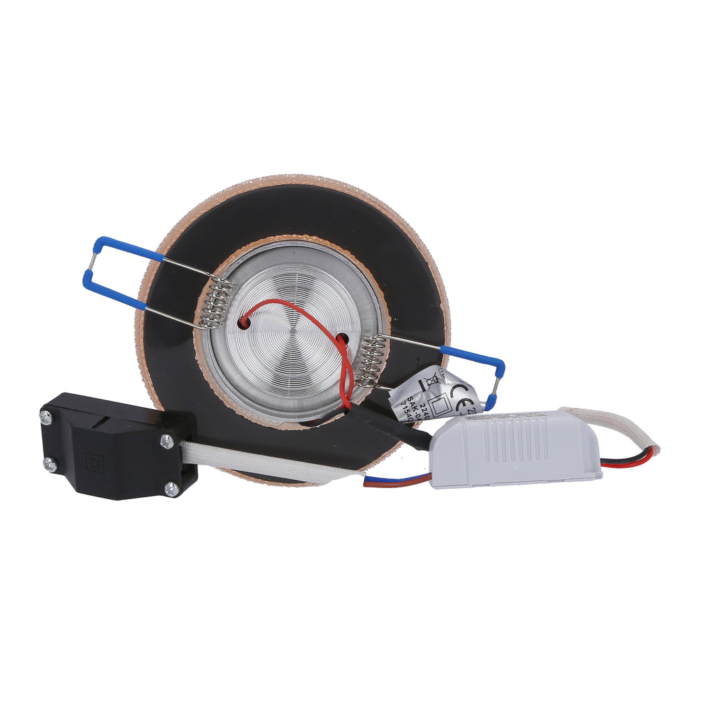oprawa stropowa stała okrągła sak-04 al/am 5W LED cob 230v szkło akrylowe burszt