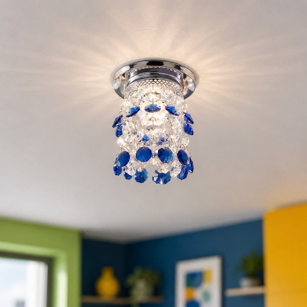 SK-68 CH/BLU MR16 CHROM OPR. STROP. DEKORACYJNA NIEBIESKA MR16 50W