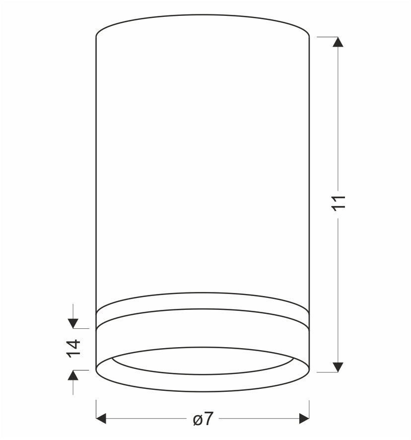 Tuba lampa sufitowa złoty matowy 1x15W GU10 7/11 z ringiem akrylowym