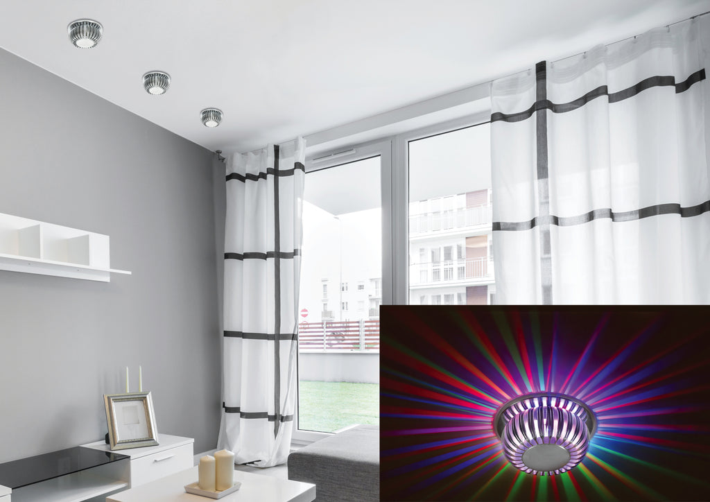 SA-09 AL 3W LED RGB 230V oczko sufitowe lampa sufitowa aluminiowa