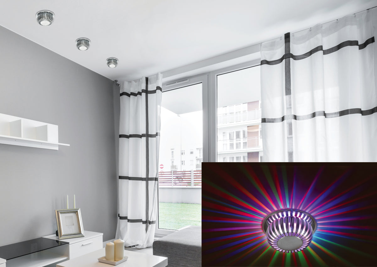 SA-09 AL 3W LED RGB 230V oczko sufitowe lampa sufitowa aluminiowa