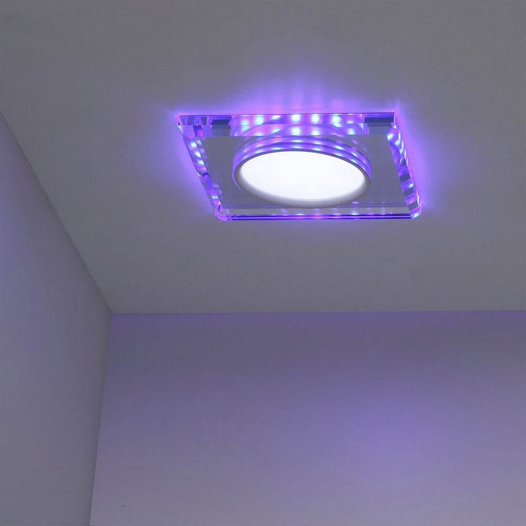 SSP-22 CH/TR+BL 8W LED 230V RING LED NIEBIESKI oczko sufitowe lampa sufitowa STAŁA KWADRATOWA SZKŁO TRANSPARENTNE
