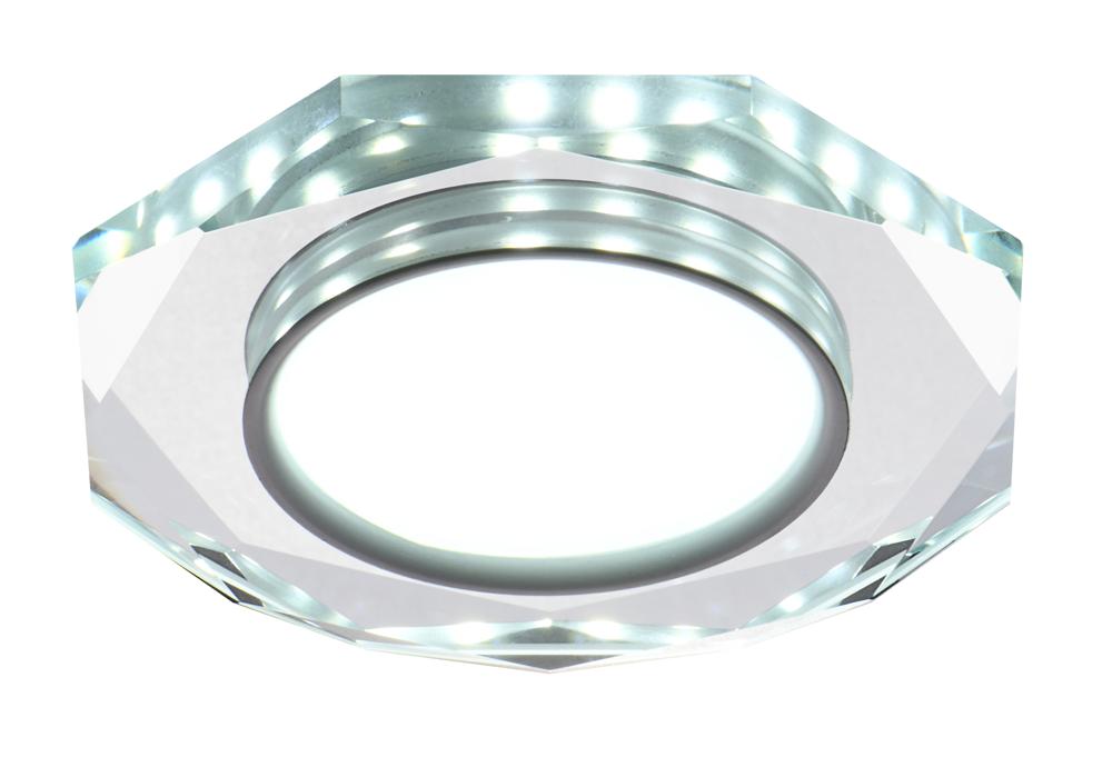SSP-24 CH/TR+WH 8W LED 230V RING LED BIAŁY oczko sufitowe lampa sufitow OŚMIOKĄTNA SZKŁO TRANSPARENTNE