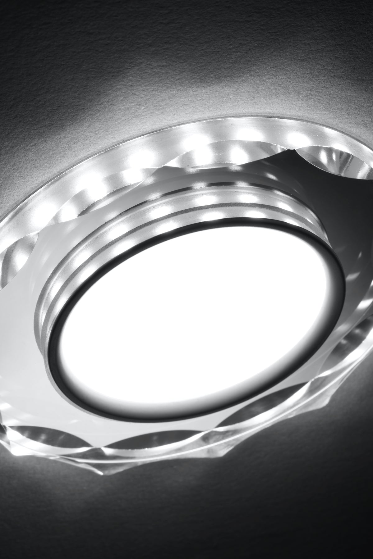 SSP-25 CH/TR+WH 8W LED 230V RING LED BIAŁY oczko sufitowe lampa sufitowa OKRĄGŁA SZLIF SZKŁO TRANSPARENTNE