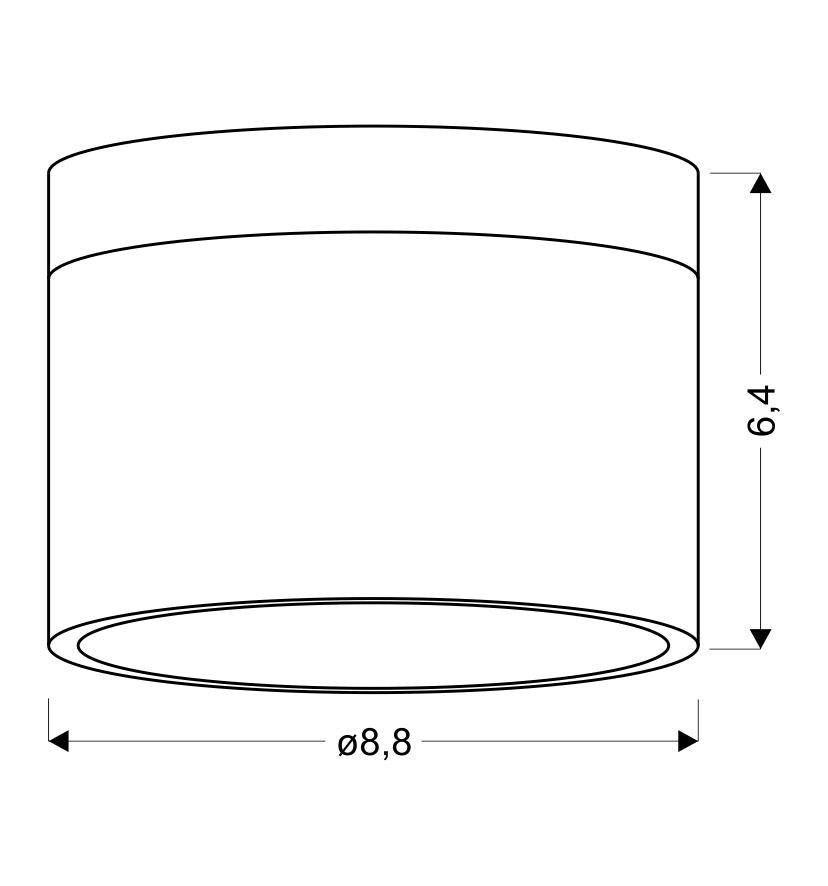 lampa sufitowa tuba 9W LED 4000k biały+czarny śr. 8,8 cm