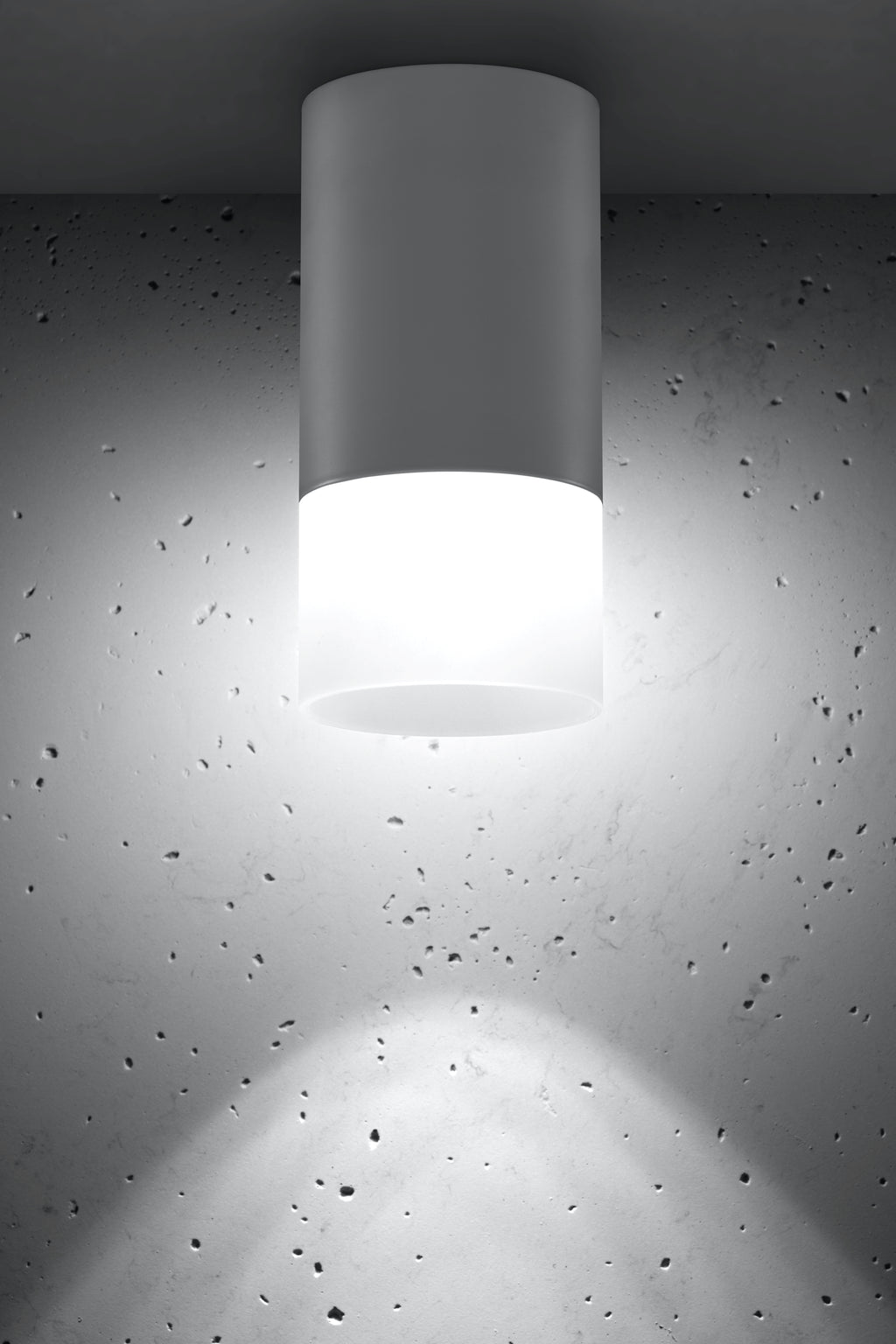 lampa sufitowa tuba GU10 mrożony+szary śr. 6,4 cm