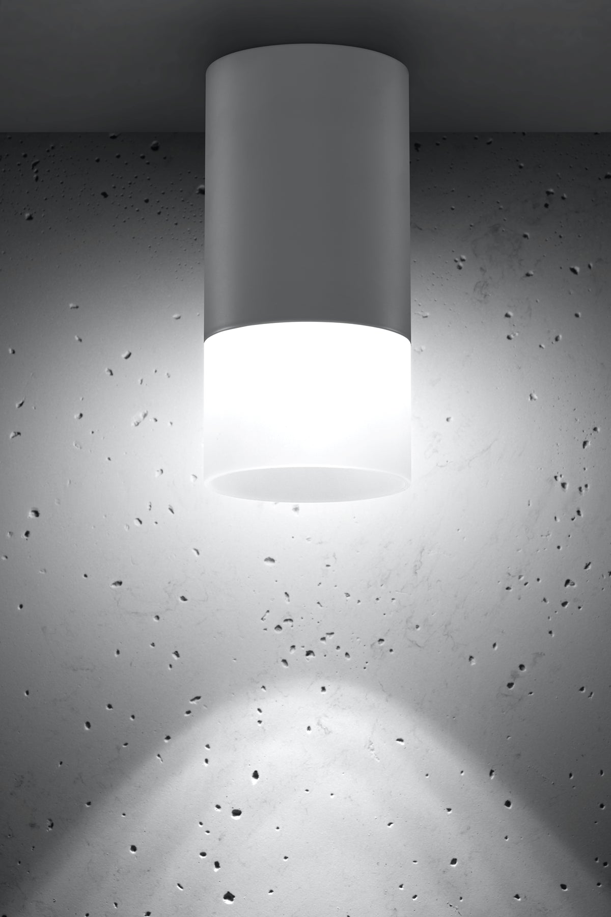 lampa sufitowa tuba GU10 mrożony+szary śr. 6,4 cm