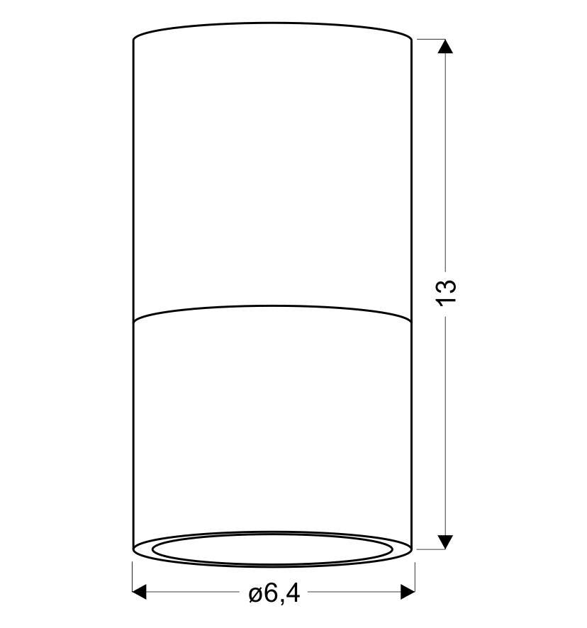 lampa sufitowa tuba GU10 mrożony+szary śr. 6,4 cm
