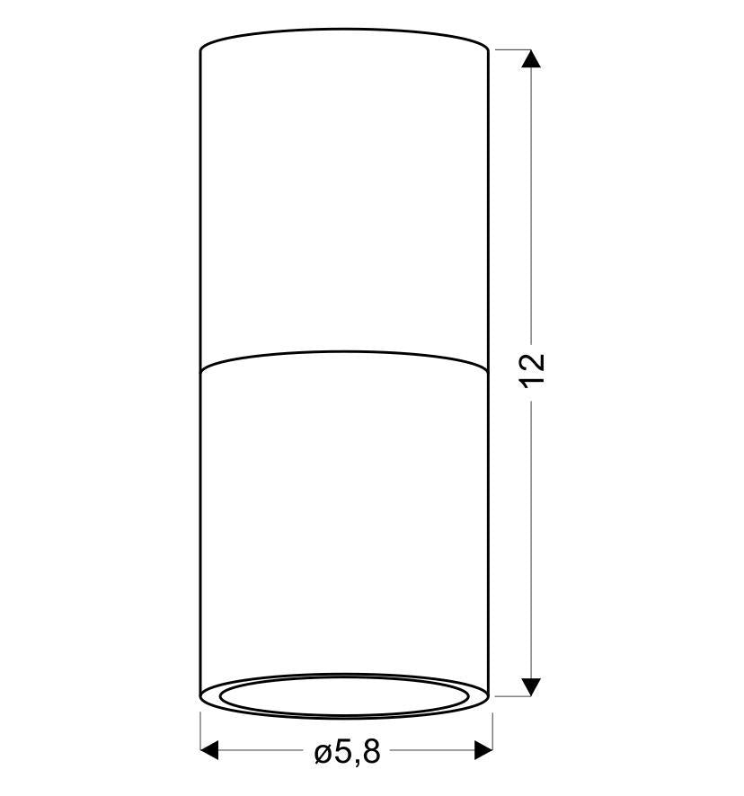 lampa sufitowa tuba 1x15W GU10 5,8/12 czarno złota