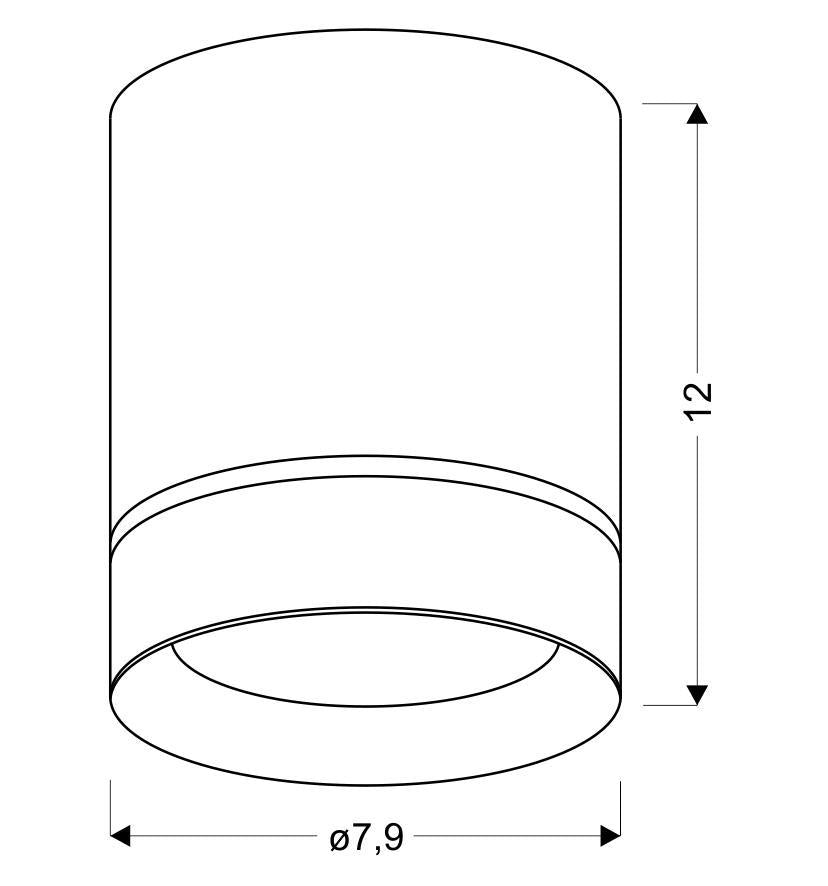 lampa sufitowa tuba 1x15W GU10 7,9/12 czarny