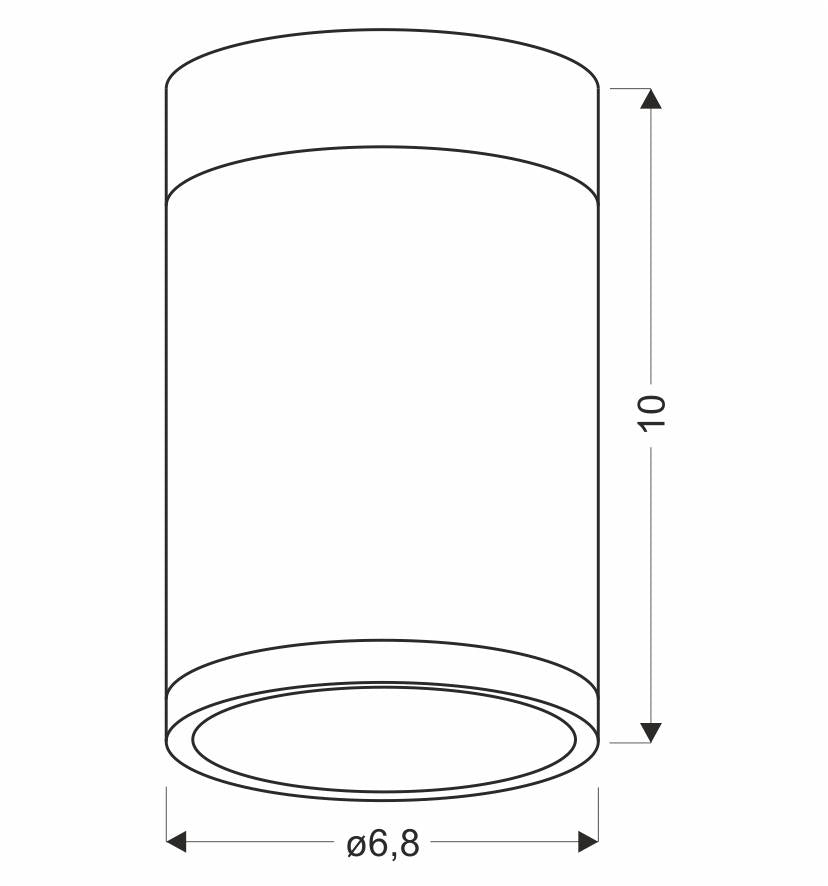 TUBA lampa sufitowa 1x15W GU10 6,8/10 szary+drewno