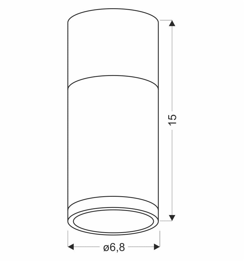 TUBA lampa sufitowa 1x15W GU10 6,8/15 szary+drewno