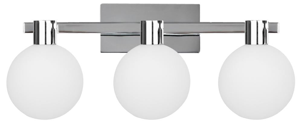 Maldus lampa kinkiet chromowy 3x40W G9 klosz biały