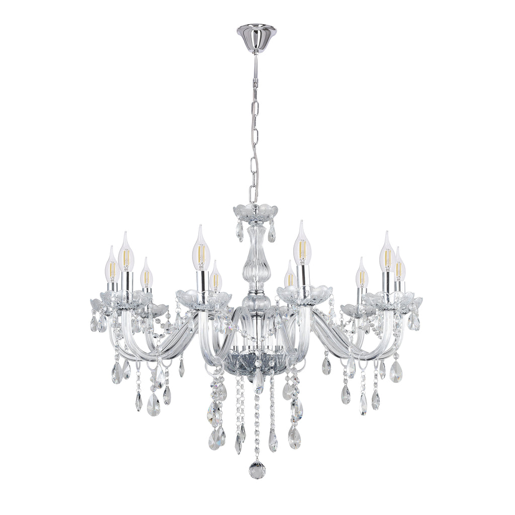 Cristallo lampa wisząca chromowy 10x40W E14 transparentny