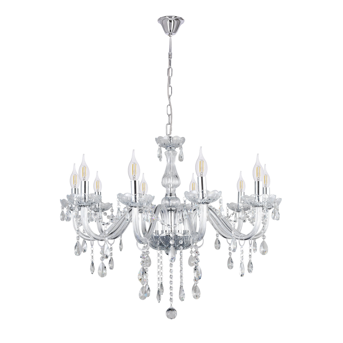 Cristallo lampa wisząca chromowy 10x40W E14 transparentny