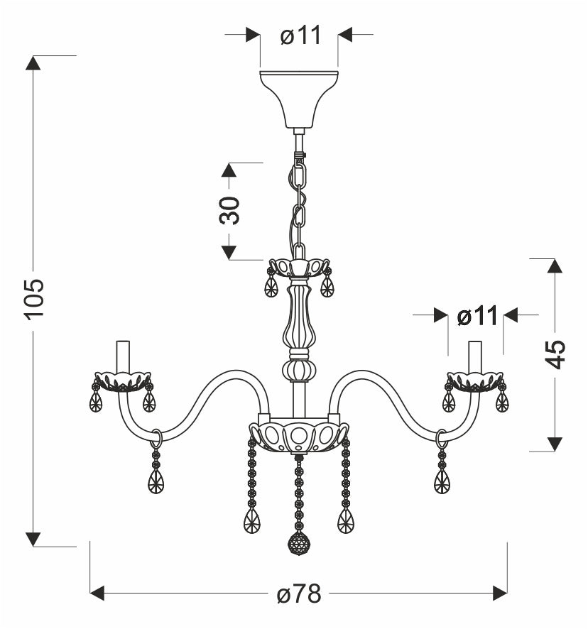 Cristallo lampa wisząca chromowy 10x40W E14 transparentny