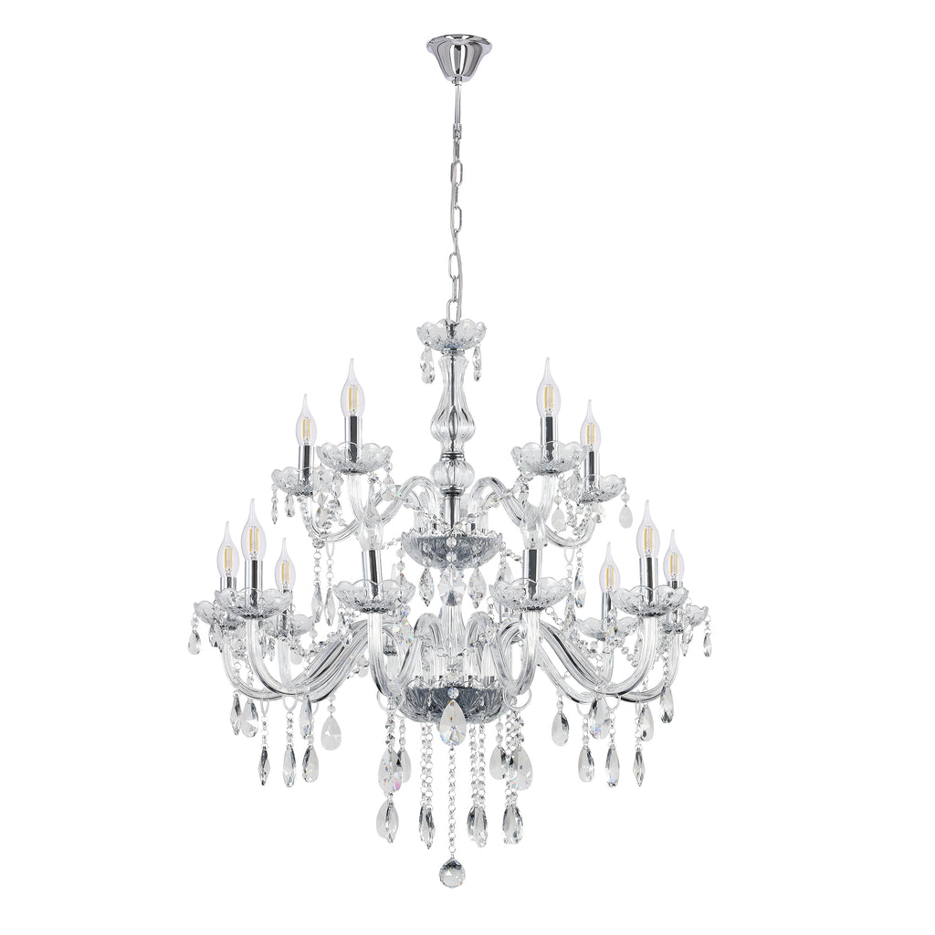 Cristallo lampa wisząca chromowy 15x40W E14 transparentny