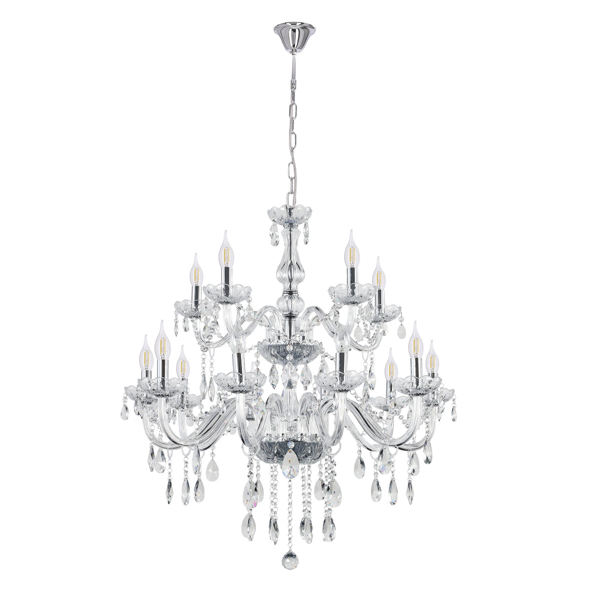 Cristallo lampa wisząca chromowy 15x40W E14 transparentny
