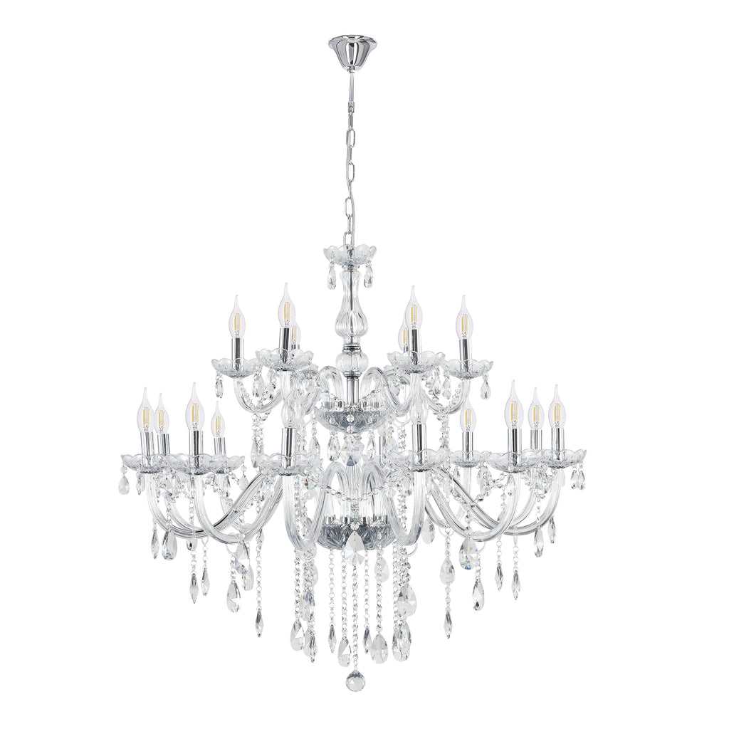 Cristallo lampa wisząca chromowy 18x40W E14 transparentny