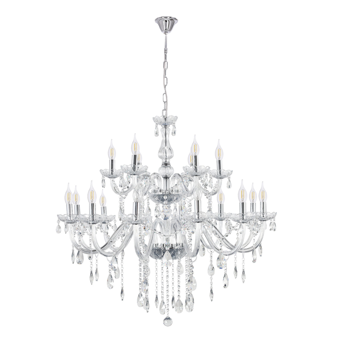Cristallo lampa wisząca chromowy 18x40W E14 transparentny