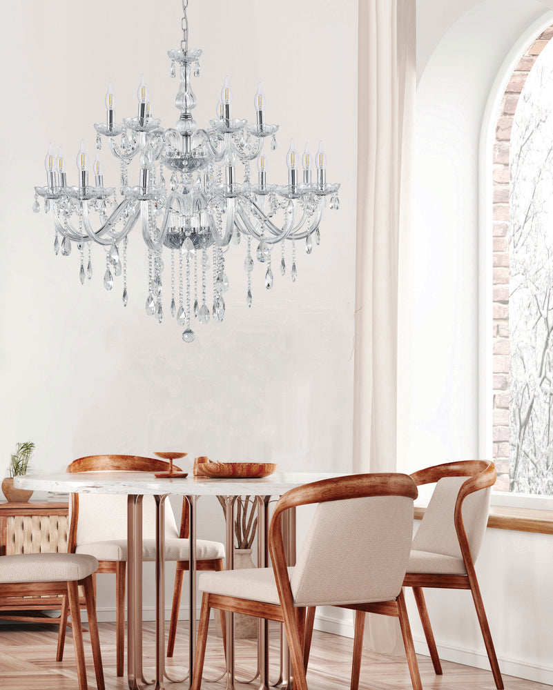 Cristallo lampa wisząca chromowy 18x40W E14 transparentny