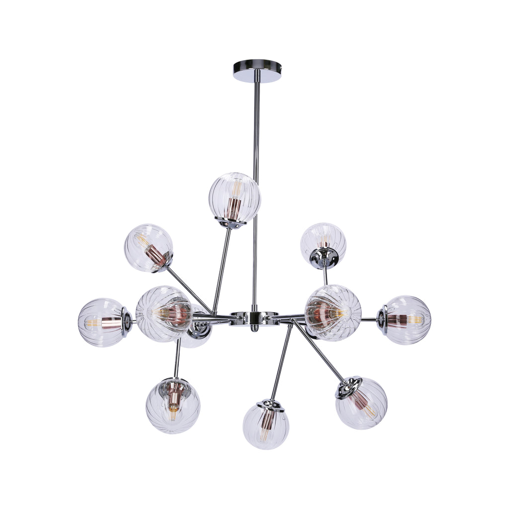 BEST lampa wisząca 12x40W E14 chrom+miedź