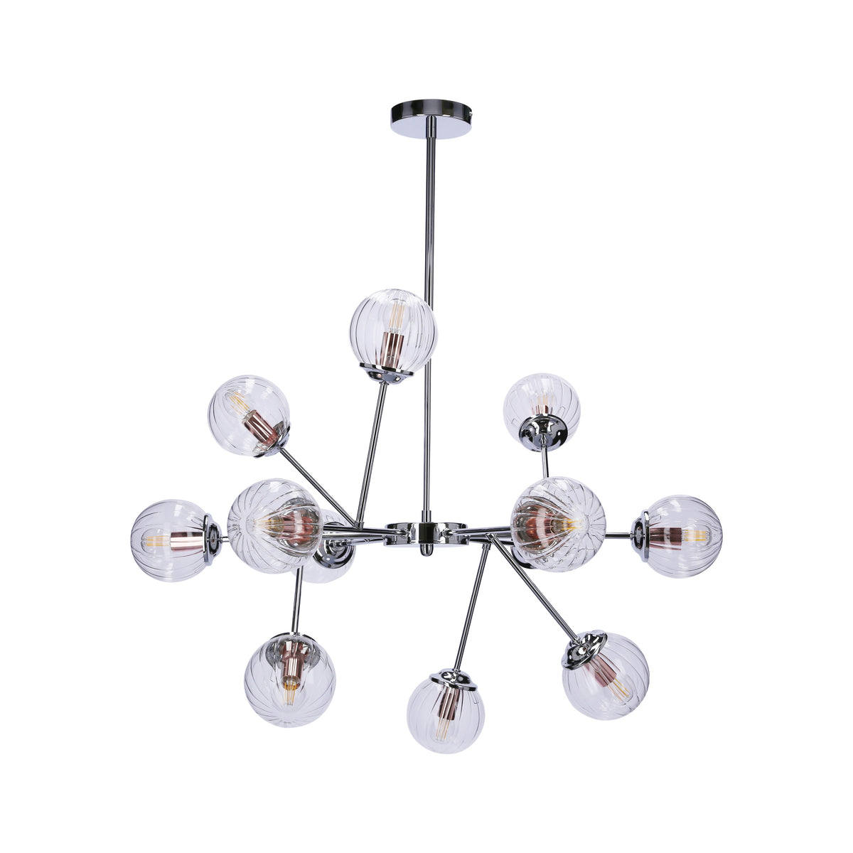 BEST lampa wisząca 12x40W E14 chrom+miedź