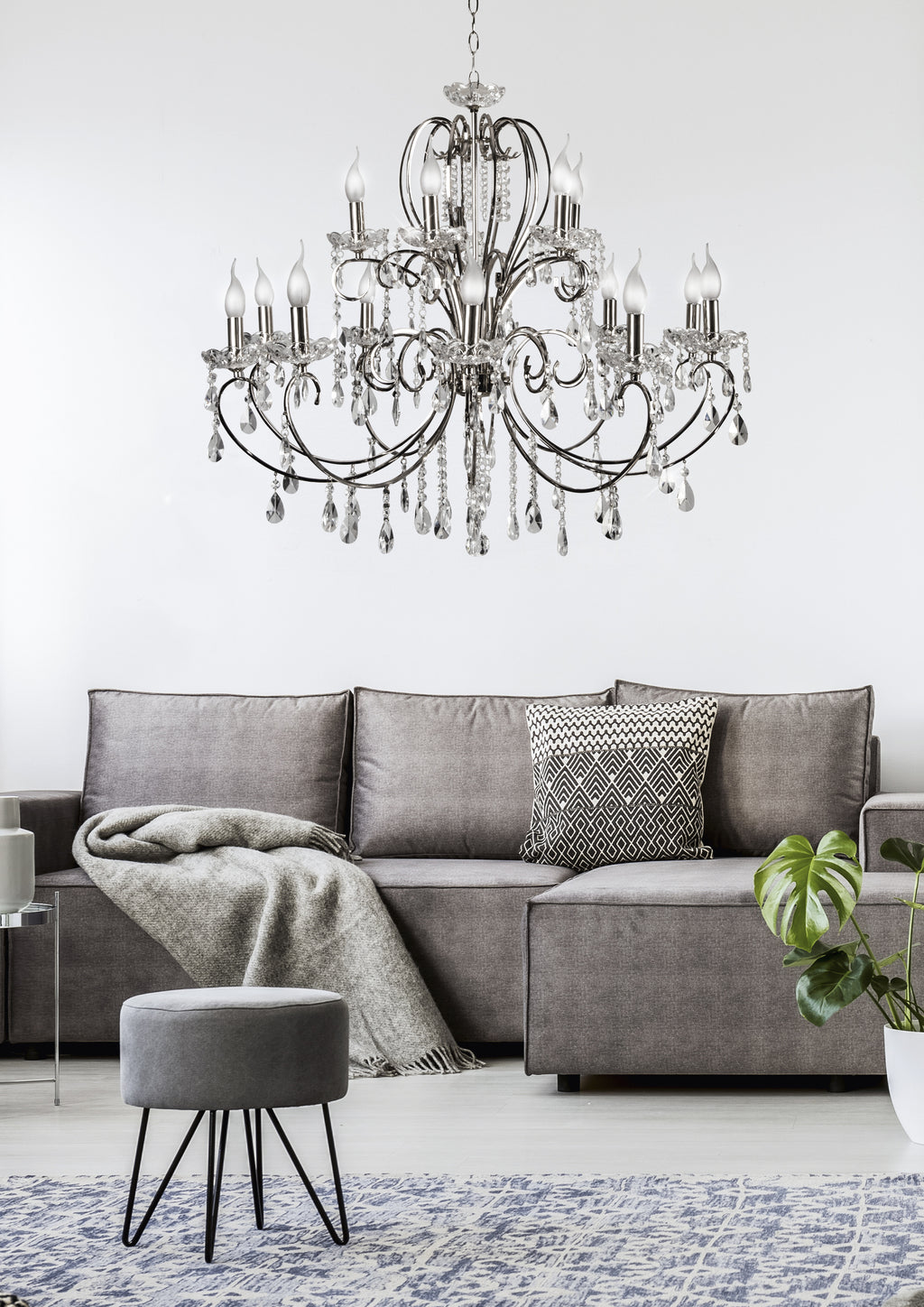 AURORA lampa wisząca 10+5 *40W E14 chrom