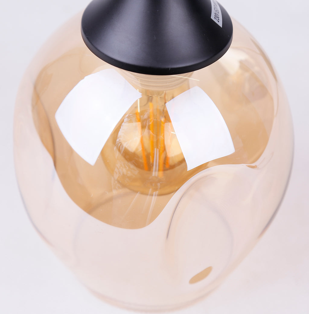 Aspa lampa wisząca czarny 1x40W E27 klosz brązowy
