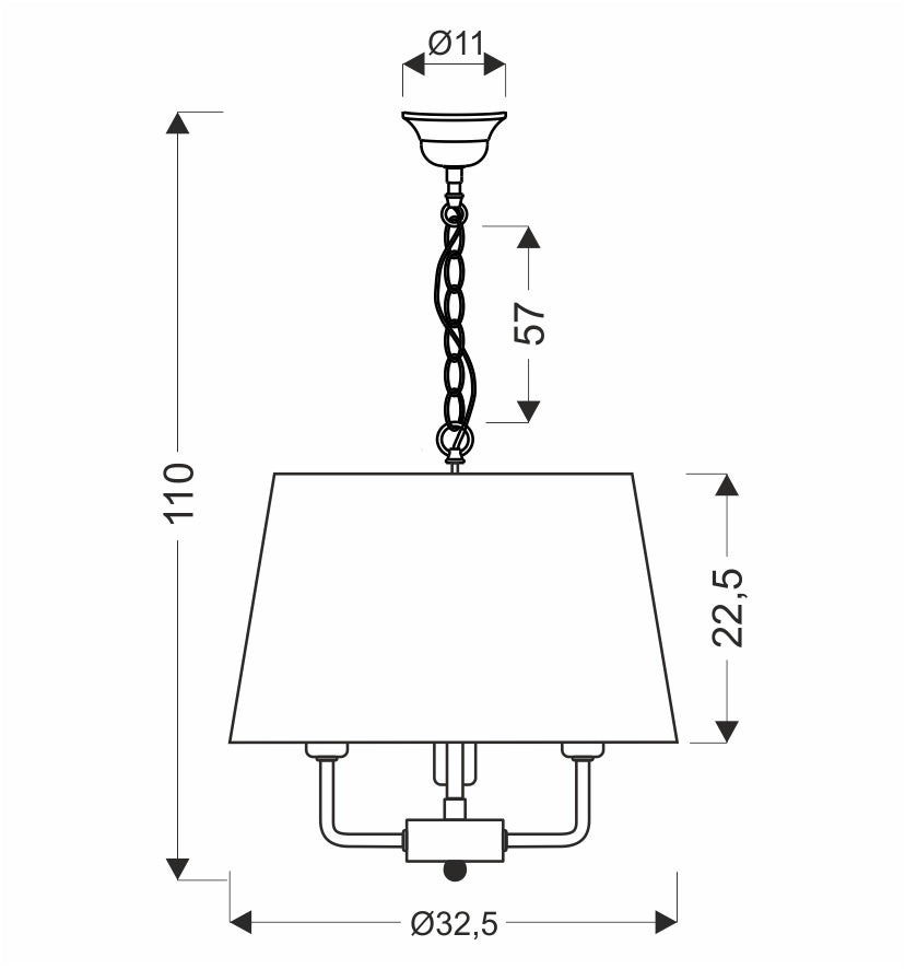 Pasteri lampa wisząca czarny matowy 3x40W E14 abażur beżowy