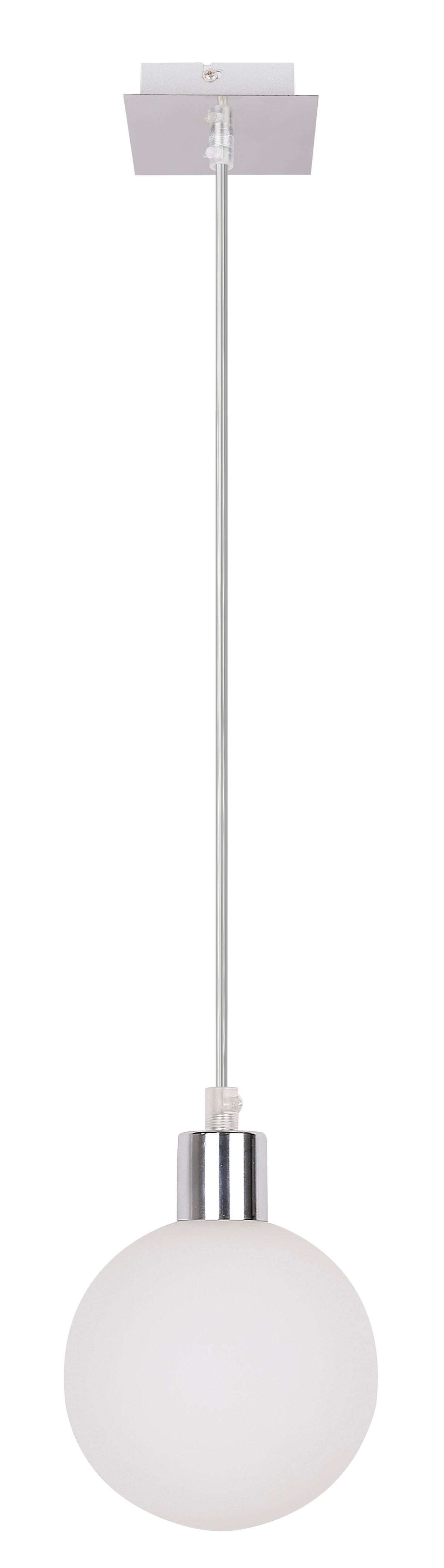 Oden lampa wisząca chromowy 1x40W G9 klosz biały 12cm