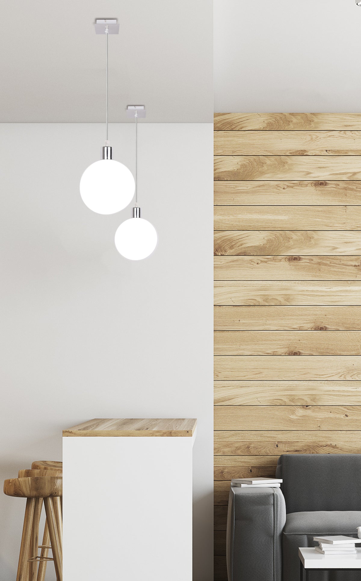 Oden lampa wisząca chromowy 1x40W G9 klosz biały 15cm