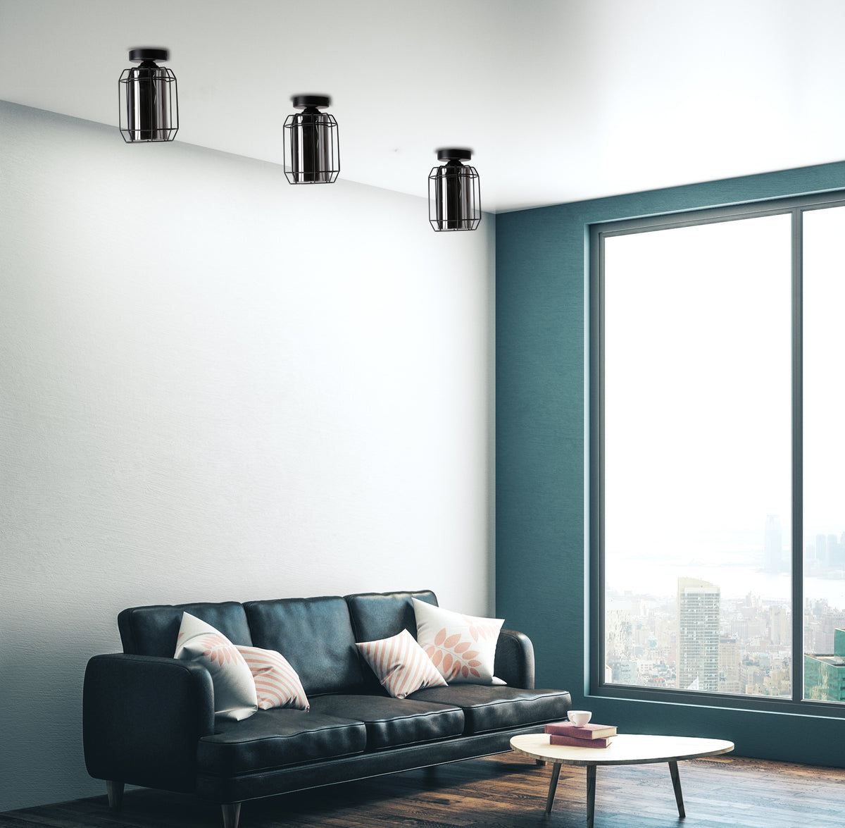 Jonera lampa sufitowa czarny 1x40W E27 klosz dymiony