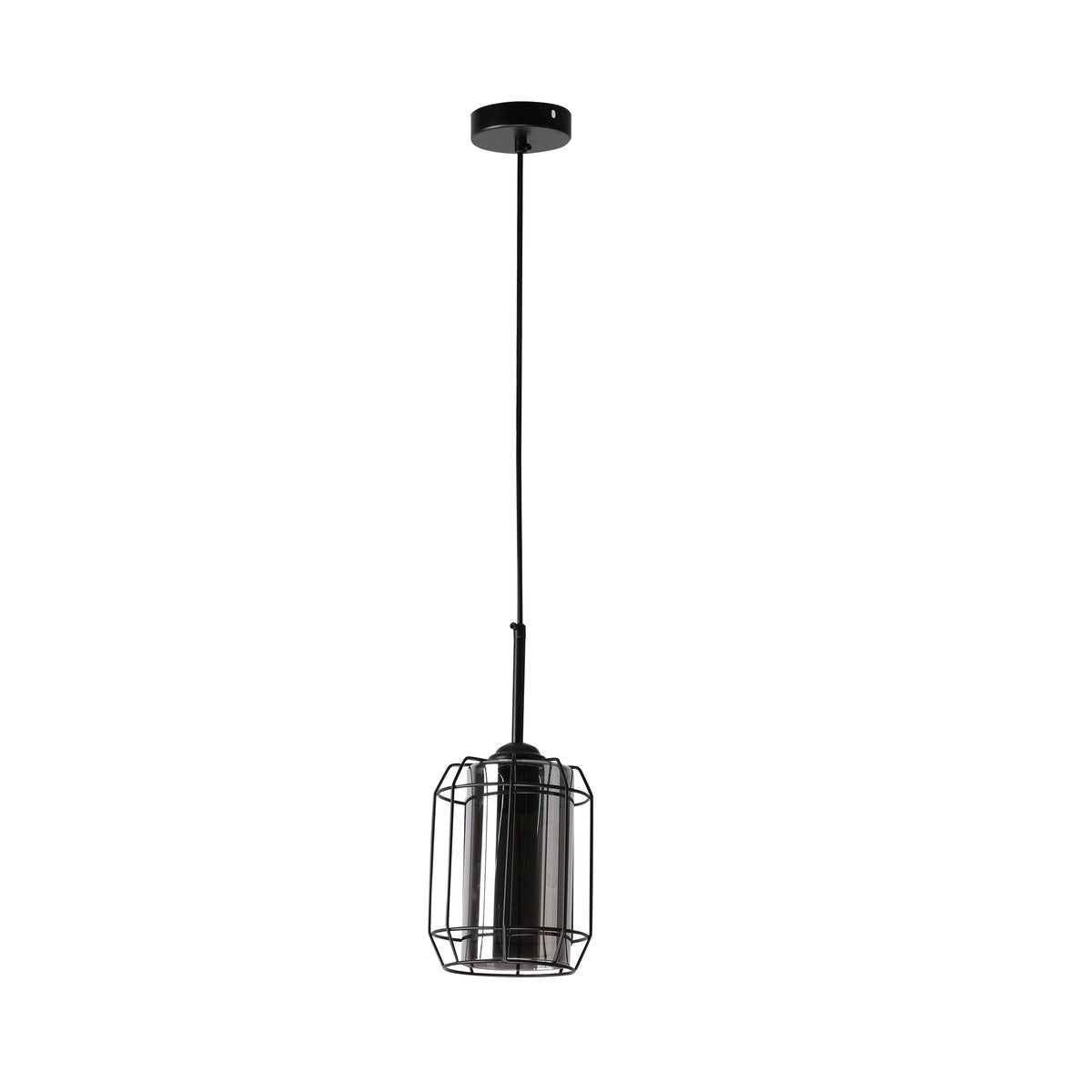 Jonera lampa wisząca czarny 1x40W E27 klosz dymiony