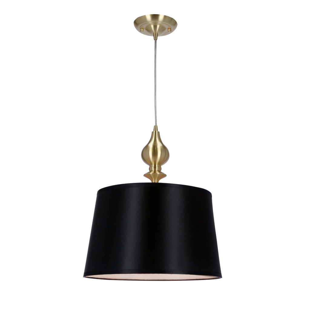 Prima gold lampa wisząca złoty satynowy 1x60W E27 abażur czarny