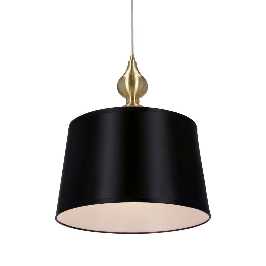 Prima gold lampa wisząca złoty satynowy 1x60W E27 abażur czarny