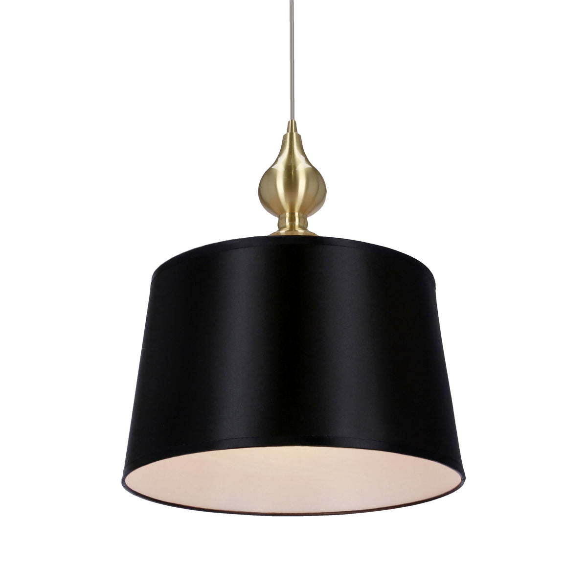Prima gold lampa wisząca złoty satynowy 1x60W E27 abażur czarny