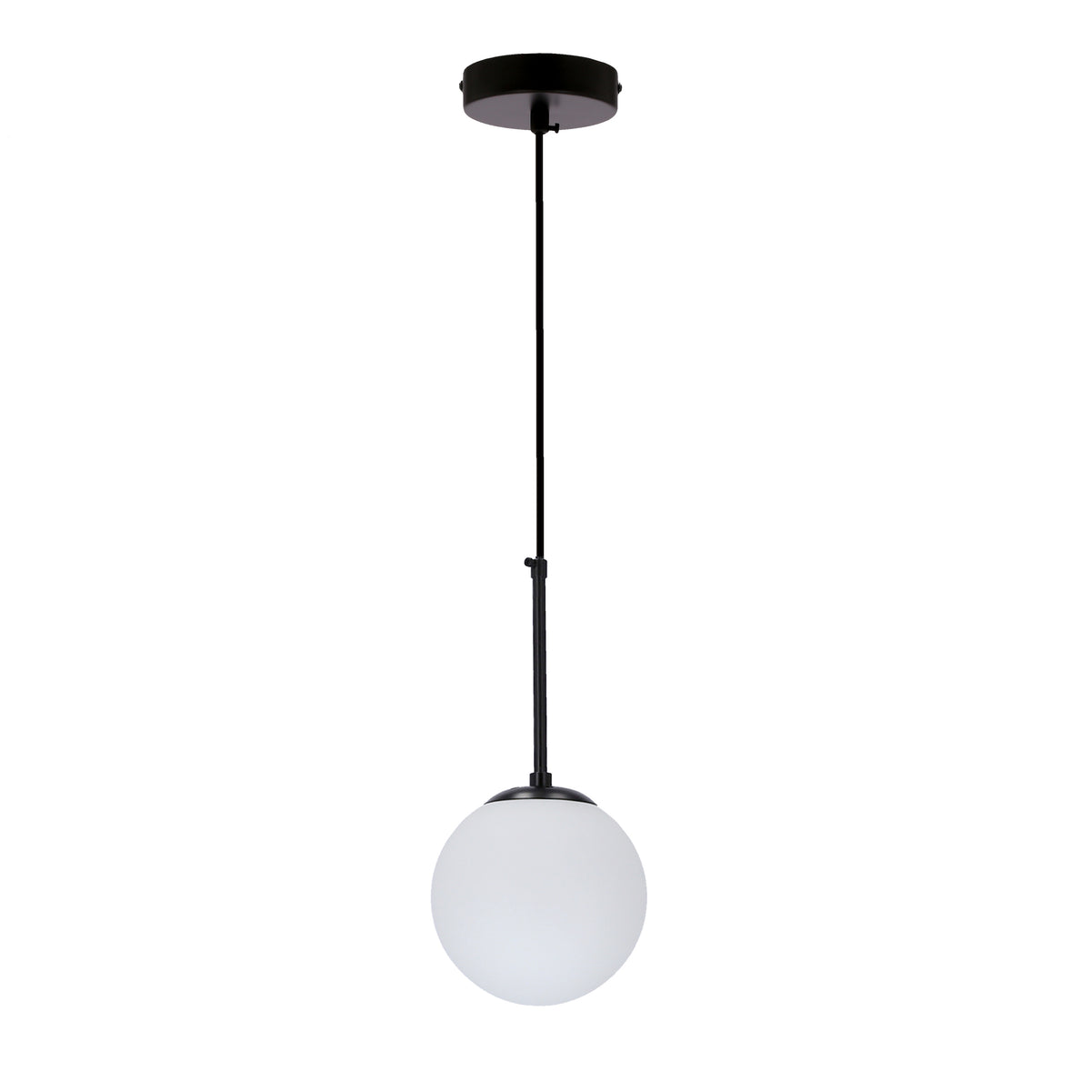 Pompei lampa wisząca czarny 1x40W E27 klosz biały 15cm