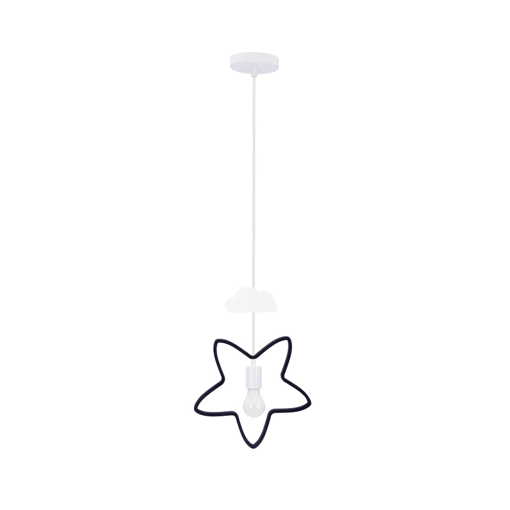 STAR C lampa wisząca 1x20W E27 iq kids czarny+biały