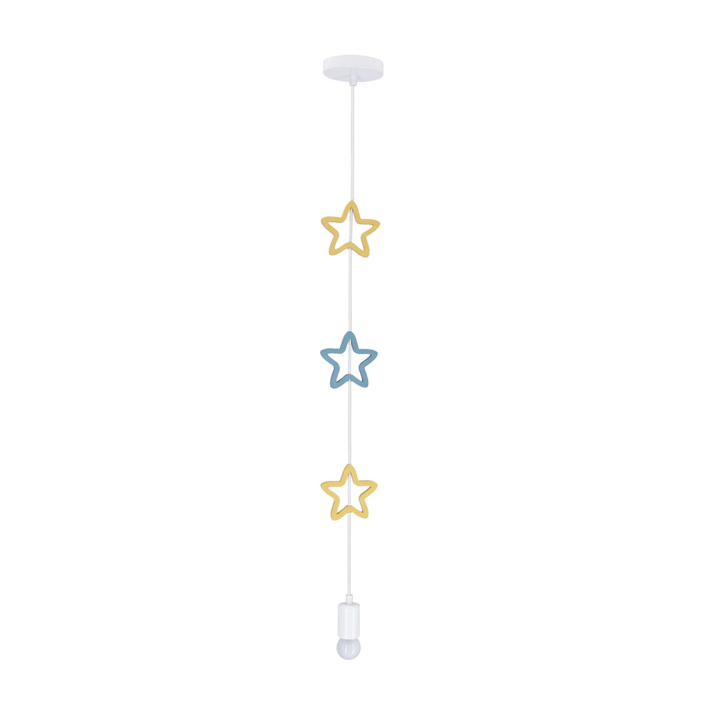 STARS lampa wisząca 1x20W E27 iq kids złoty+niebieski