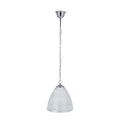 Scordia lampa wisząca chromowy 1x60W E27 klosz biały+srebrny
