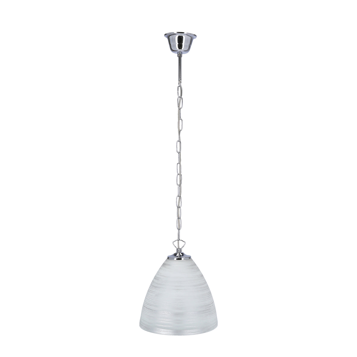 Scordia lampa wisząca chromowy 1x60W E27 klosz biały+srebrny