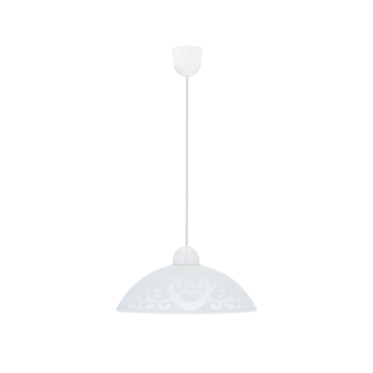 BRONTE lampa wisząca 1x60W E27 klosz biały z wzorem