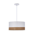 Bianco lampa wisząca biały 1x40W E27 abażur biały+orzechowy